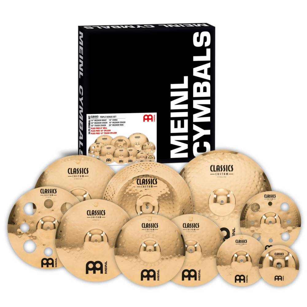 Meinl Cymbals CC4680-TRB Classics Custom Brilliant Triple Bonus Set
