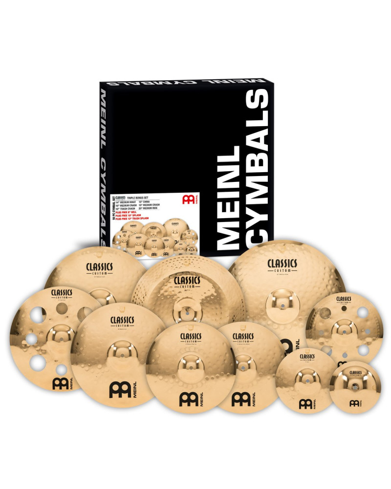 Meinl Cymbals CC4680-TRB Classics Custom Brilliant Triple Bonus Set
