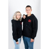 Black Meinl hooded jacket with white metal-Fork logo on back