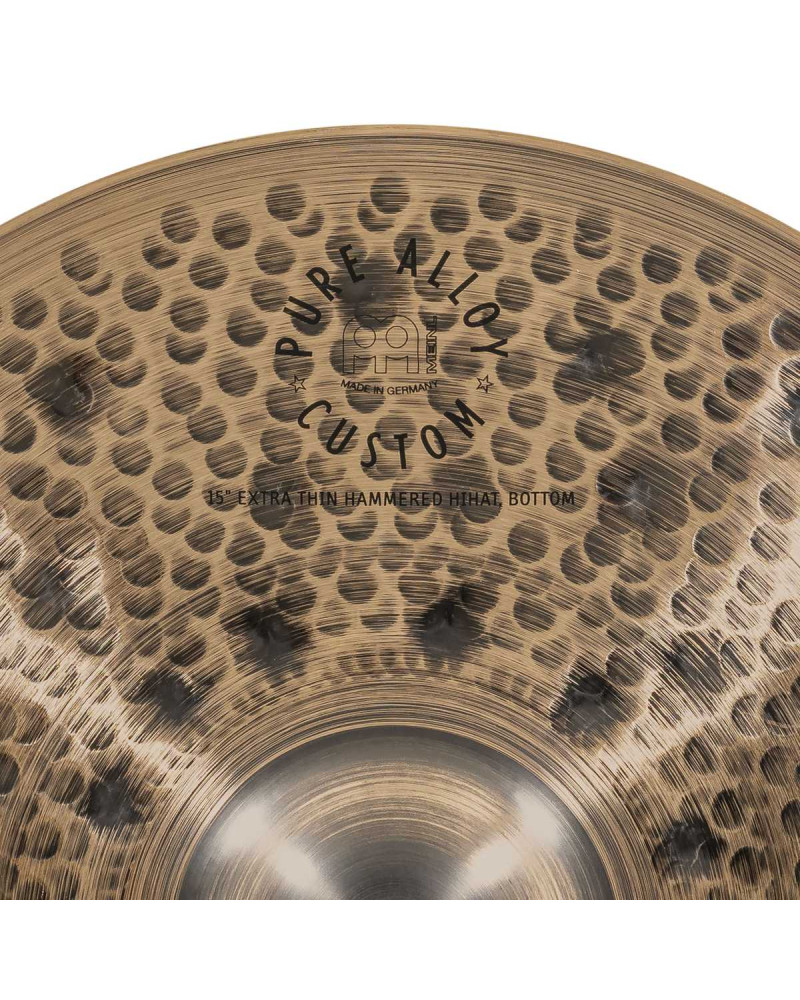 Meinl Cymbals PAC15ETHH Pure Alloy Custom Extra Thin Hammered Hihat - 15