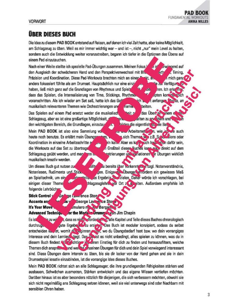 ANIKA NILLES Pad Book / Deutsche Edition - Fundamental Workouts