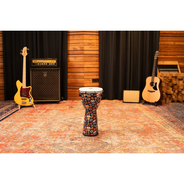 Meinl Percussion ADJ10-DA Alpine Series, Synthetic Djembe, Day of the Dead Finish - 10