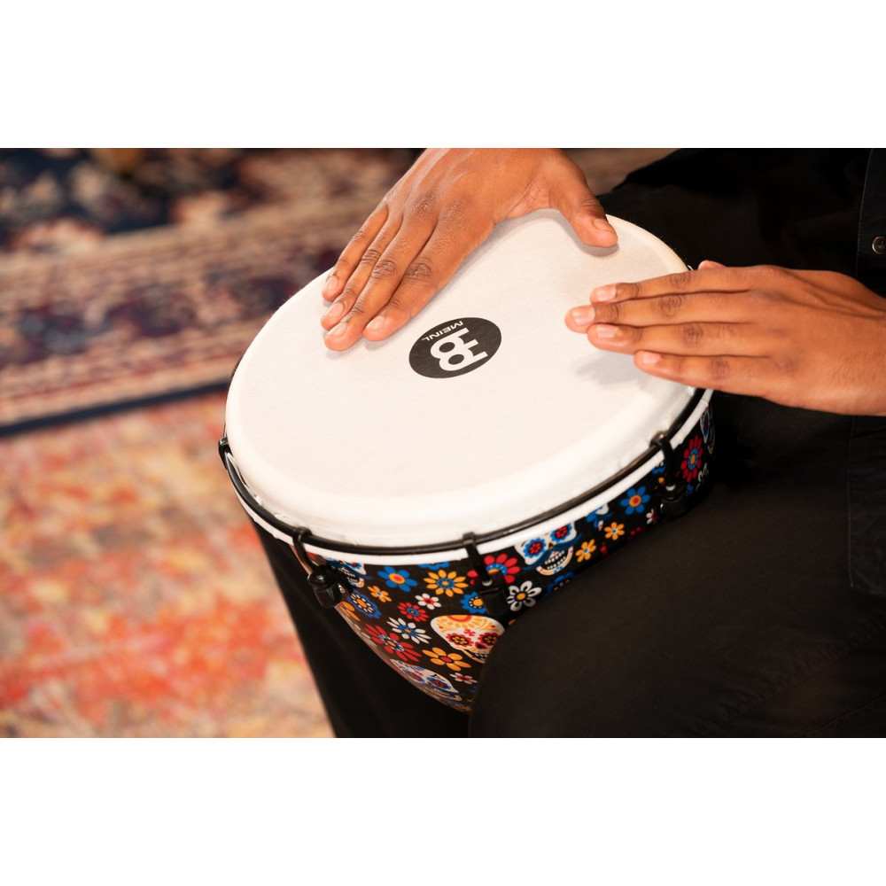 Meinl Percussion ADJ12-DA Alpine Series Djembe, Synthetic Head, Day Of The Dead - 12
