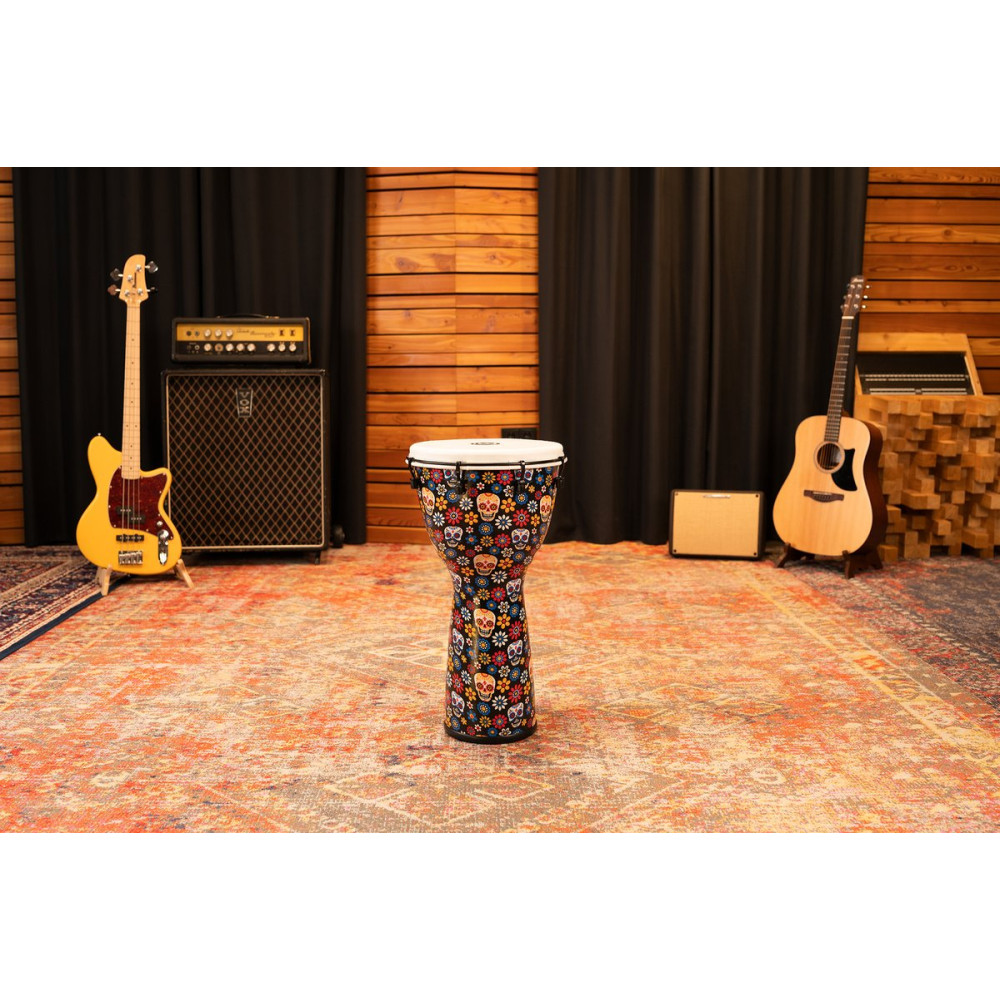 Meinl Percussion ADJ12-DA Alpine Series Djembe, Synthetic Head, Day Of The Dead - 12
