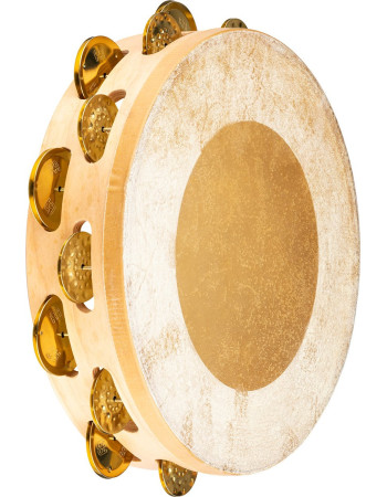 Meinl Percussion AE-MTAH2B Artisan Edition Series Dual-Row Wood Headed-Tambourine - 10