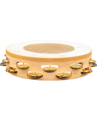 Meinl Percussion AE-MTAH2B Artisan Edition Series Dual-Row Wood Headed-Tambourine - 10