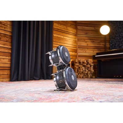 Meinl Percussion DG400MS Artist Series Bongo Diego Galé, REMO® Black Calfskin Skyndeep Heads  - 7