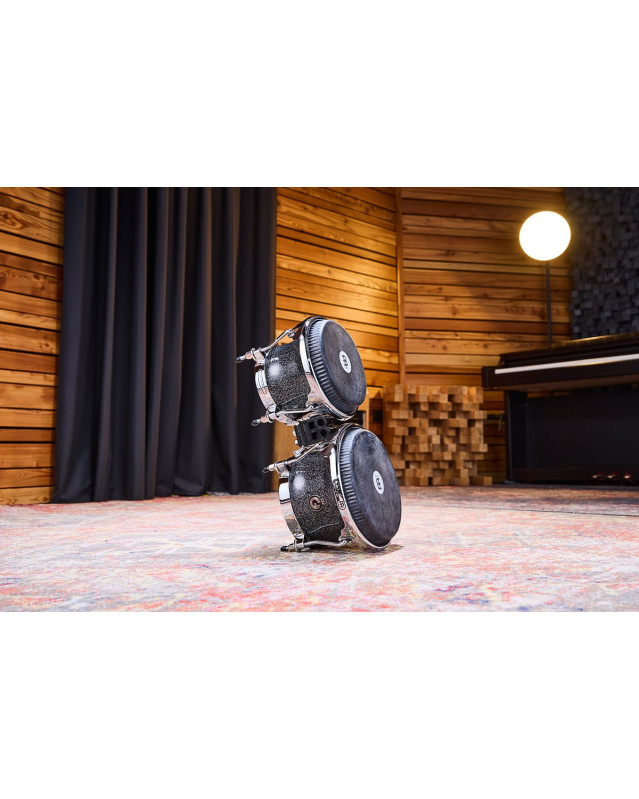 Meinl Percussion DG400MS Artist Series Bongo Diego Galé, REMO® Black Calfskin Skyndeep Heads  - 7