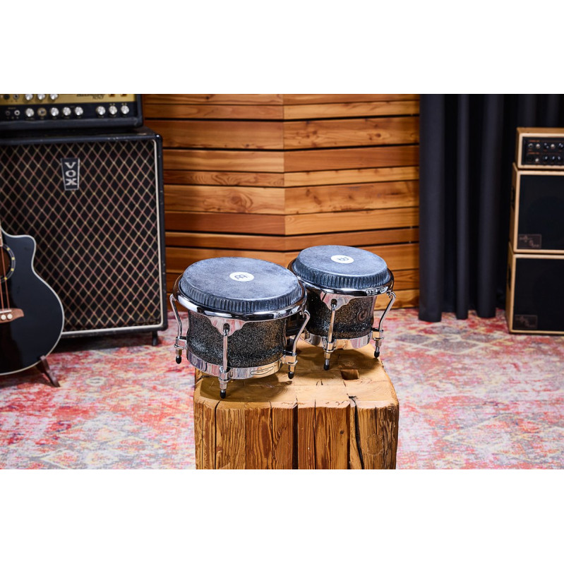 Meinl Percussion DG400MS Artist Series Bongo Diego Galé, REMO® Black Calfskin Skyndeep Heads  - 7