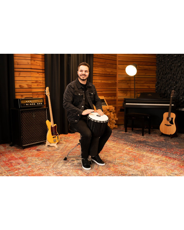 Meinl Percussion HDJ3-L Headliner Rope Tuned Black River Series Djembe - 12