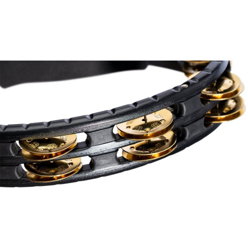 Meinl Percussion TMT1B-BK Traditional ABS Series Hand Held Molded ABS Tambourine - Black/Brass Jingles
