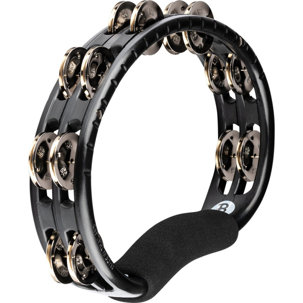 Meinl Percussion TMT1BK Traditional ABS Series Hand Held Molded ABS Tambourine - Black/Nickel-Plated Jingles