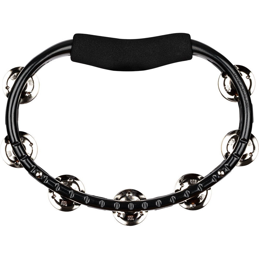 Meinl Percussion TMT1BK Traditional ABS Series Hand Held Molded ABS Tambourine - Black/Nickel-Plated Jingles