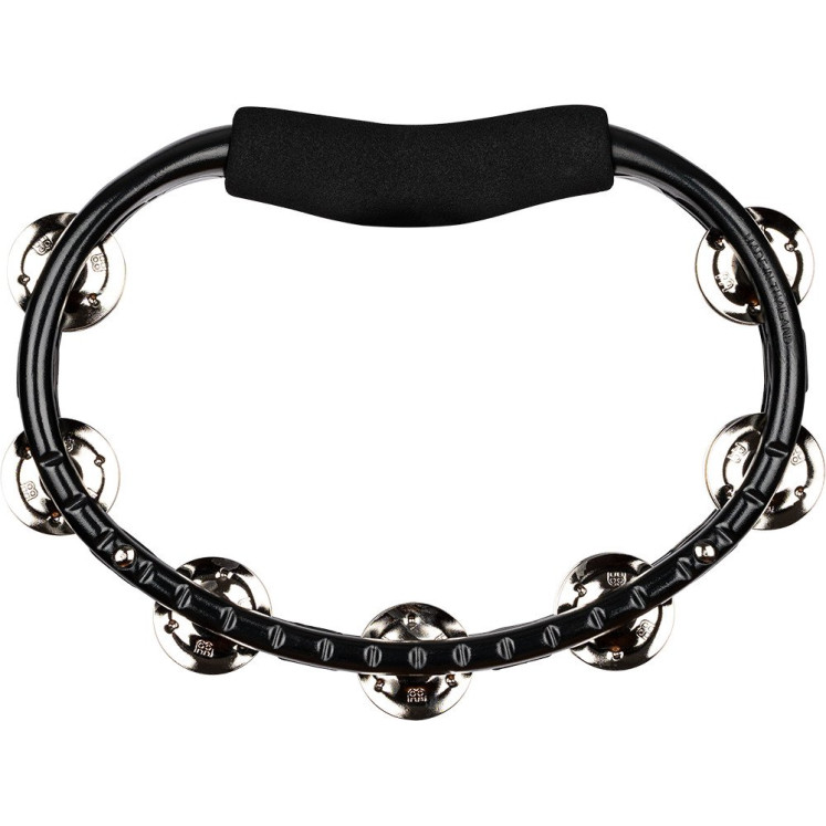 Meinl Percussion TMT1BK Traditional ABS Series Hand Held Molded ABS Tambourine - Black/Nickel-Plated Jingles