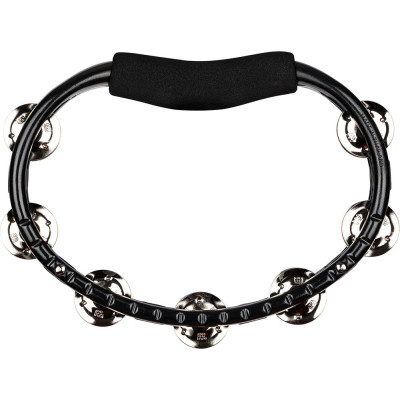 Meinl Percussion TMT1BK Traditional ABS Series Hand Held Molded ABS Tambourine - Black/Nickel-Plated Jingles