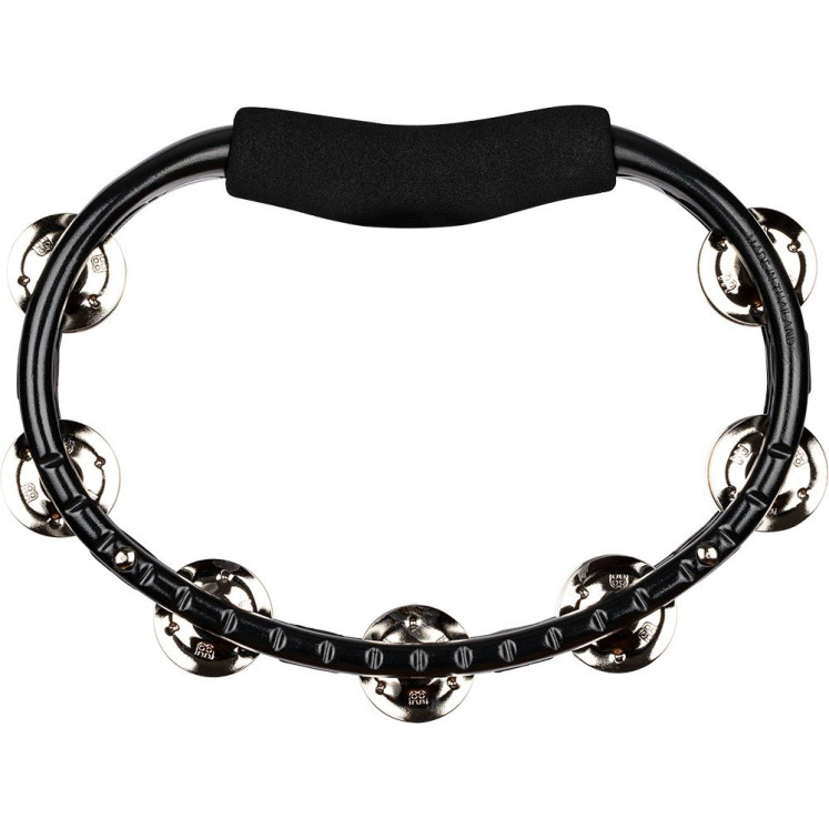 Meinl Percussion TMT1BK Traditional ABS Series Hand Held Molded ABS Tambourine - Black/Nickel-Plated Jingles