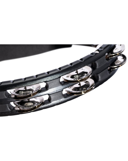 Meinl Percussion TMT1BK Traditional ABS Series Hand Held Molded ABS Tambourine - Black/Nickel-Plated Jingles