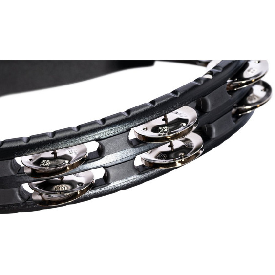 Meinl Percussion TMT1BK Traditional ABS Series Hand Held Molded ABS Tambourine - Black/Nickel-Plated Jingles