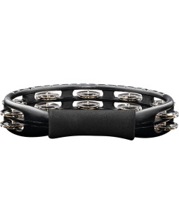 Meinl Percussion TMT1BK Traditional ABS Series Hand Held Molded ABS Tambourine - Black/Nickel-Plated Jingles