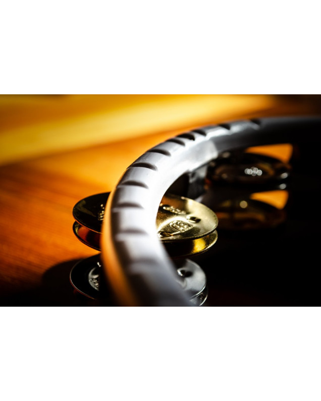 Meinl Percussion TMT1M-WH Traditional ABS Series Hand Held Molded ABS Tambourine - White/Mixed Nickel Plated Steel/Solid