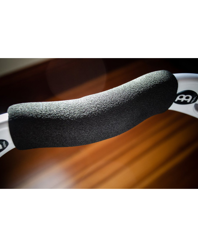 Meinl Percussion TMT1M-WH Traditional ABS Series Hand Held Molded ABS Tambourine - White/Mixed Nickel Plated Steel/Solid