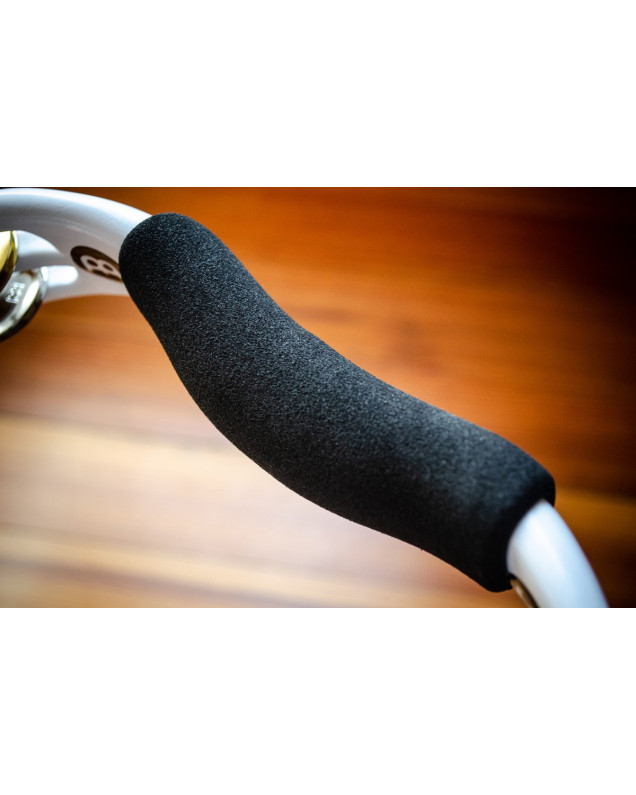 Meinl Percussion TMT1M-WH Traditional ABS Series Hand Held Molded ABS Tambourine - White/Mixed Nickel Plated Steel/Solid