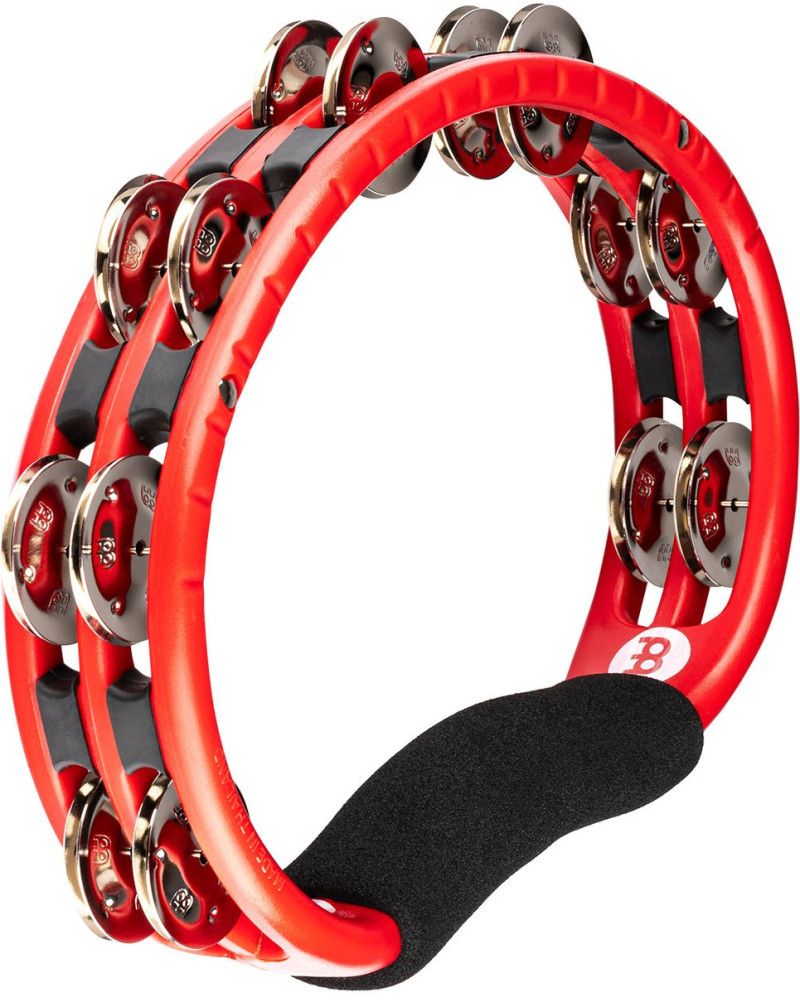 Meinl Percussion TMT1R Traditional ABS Series Hand Held Molded ABS Tambourine - Red/Nickel-Plated Jingles