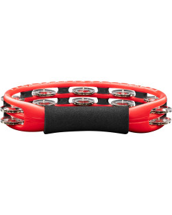 Meinl Percussion TMT1R Traditional ABS Series Hand Held Molded ABS Tambourine - Red/Nickel-Plated Jingles