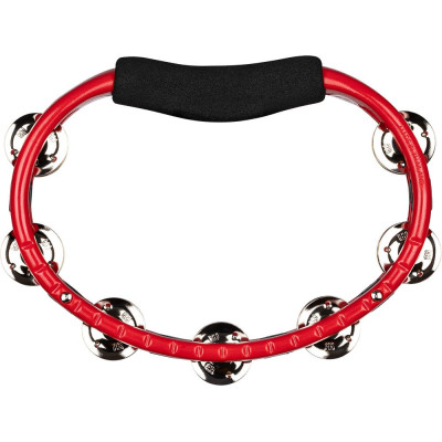 Meinl Percussion TMT1R Traditional ABS Series Hand Held Molded ABS Tambourine - Red/Nickel-Plated Jingles