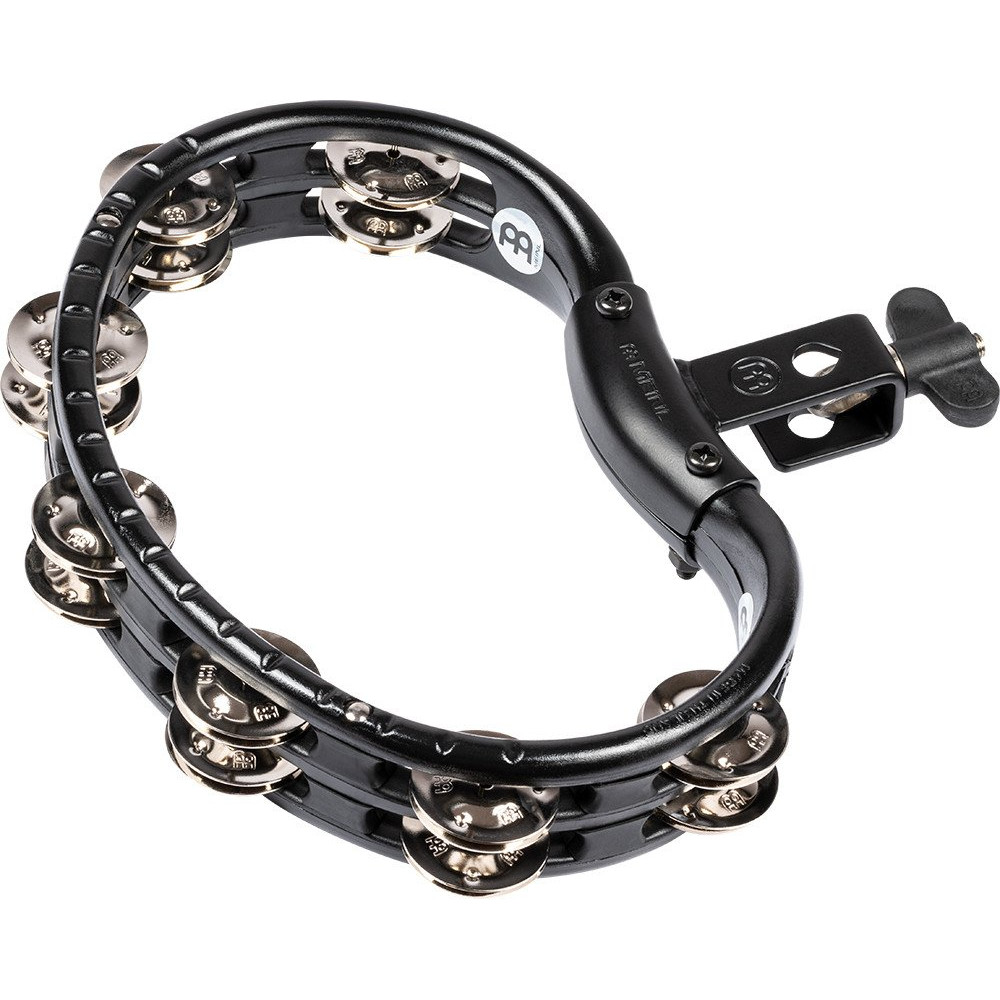 Meinl Percussion TMT2BK Traditional Mountable ABS Series Molded ABS Tambourine - Black/Nickel-Plated Jingles