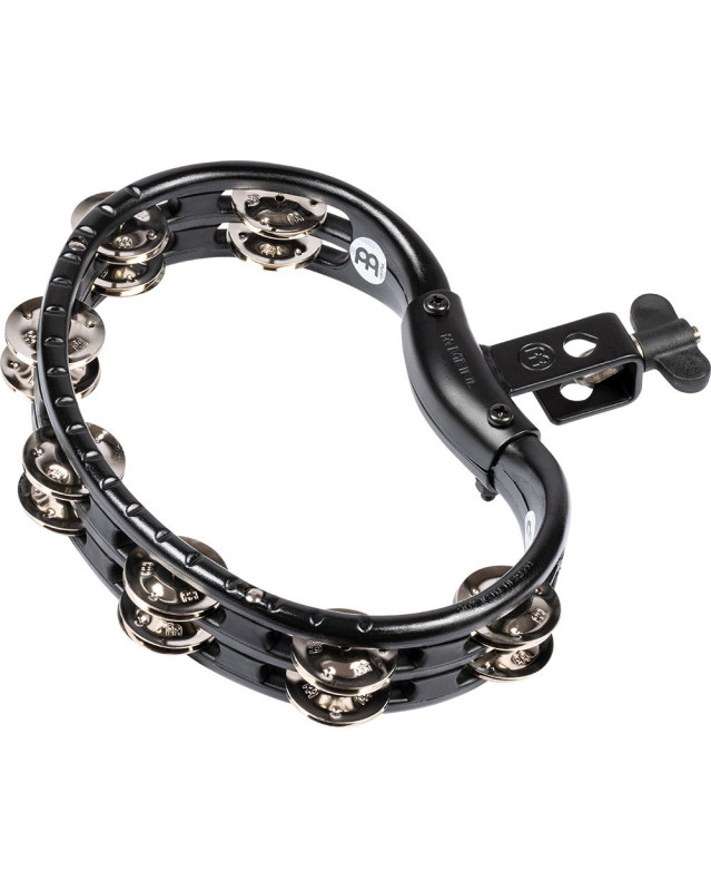 Meinl Percussion TMT2BK Traditional Mountable ABS Series Molded ABS Tambourine - Black/Nickel-Plated Jingles