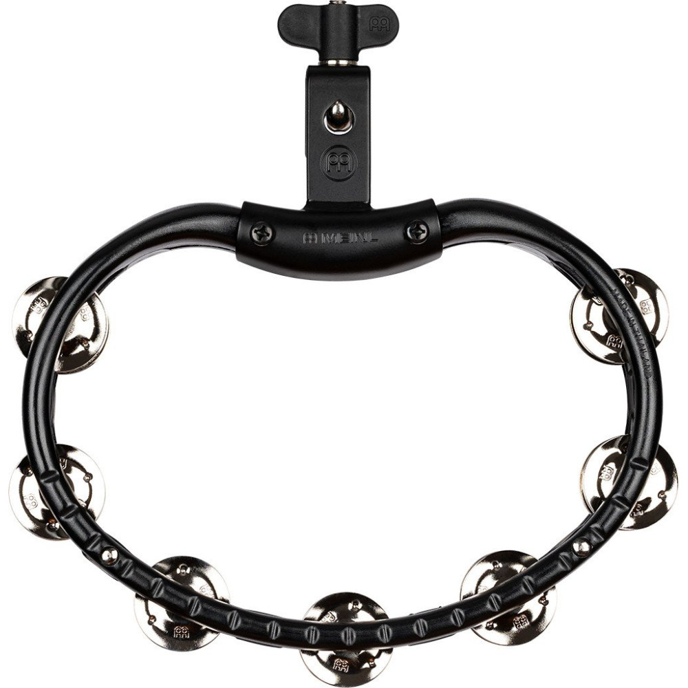 Meinl Percussion TMT2BK Traditional Mountable ABS Series Molded ABS Tambourine - Black/Nickel-Plated Jingles