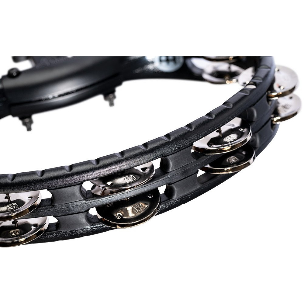 Meinl Percussion TMT2BK Traditional Mountable ABS Series Molded ABS Tambourine - Black/Nickel-Plated Jingles