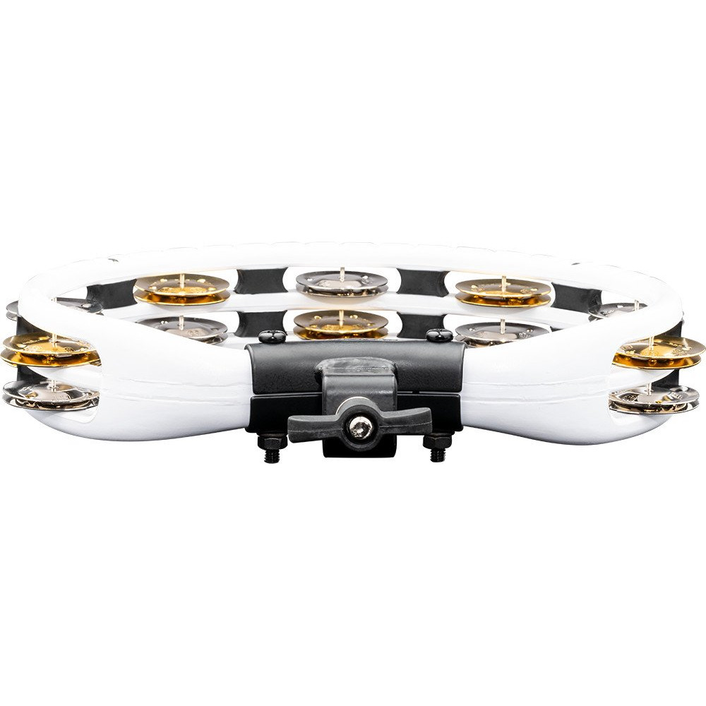 Meinl Percussion TMT2M-WH Traditional Mountable ABS Series Molded ABS Tambourine - White/Mixed Jingles
