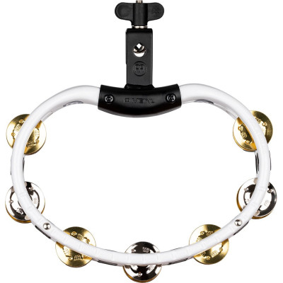 Meinl Percussion TMT2M-WH Traditional Mountable ABS Series Molded ABS Tambourine - White/Mixed Jingles