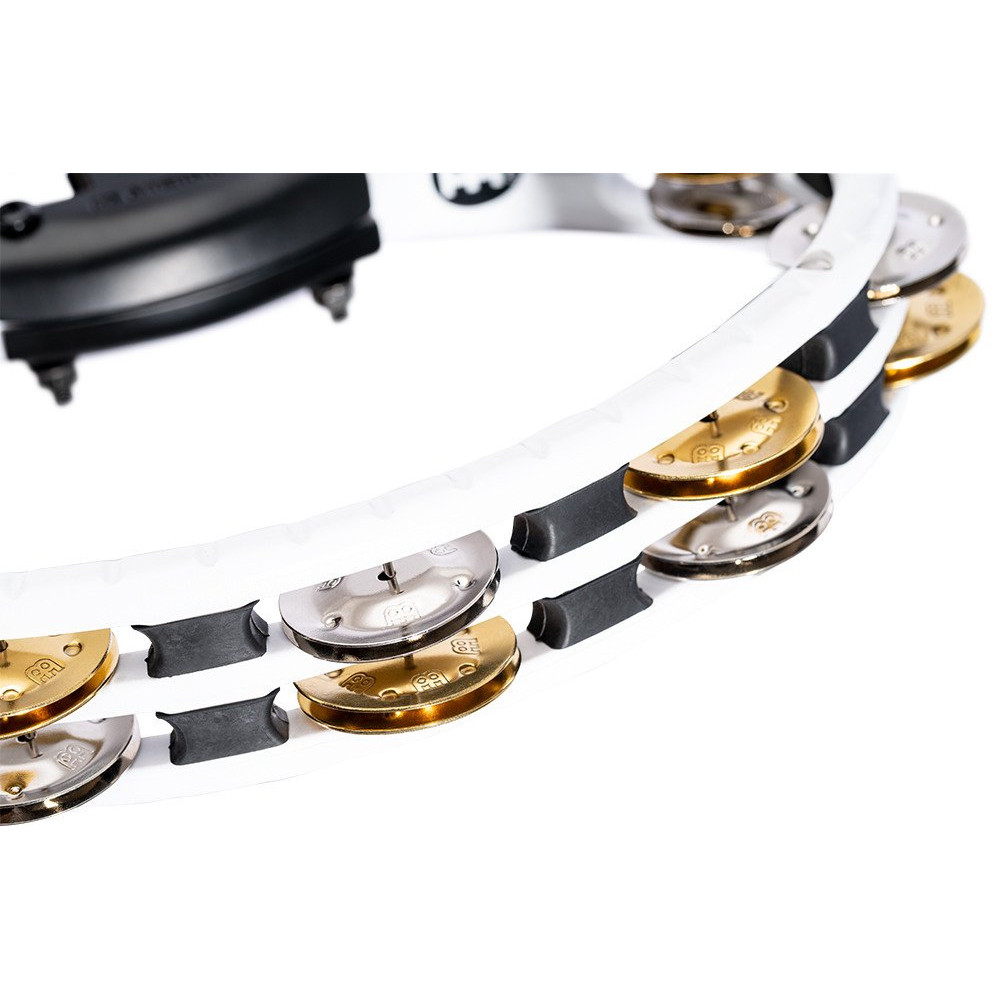 Meinl Percussion TMT2M-WH Traditional Mountable ABS Series Molded ABS Tambourine - White/Mixed Jingles