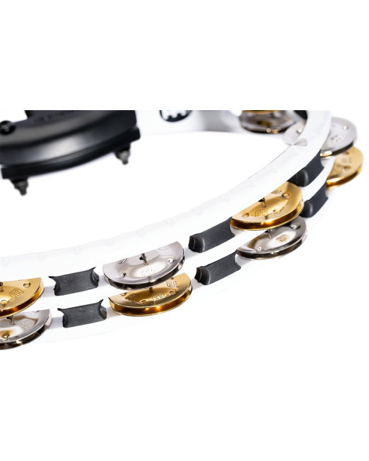 Meinl Percussion TMT2M-WH Traditional Mountable ABS Series Molded ABS Tambourine - White/Mixed Jingles