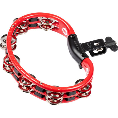 Meinl Percussion TMT2R Traditional Mountable ABS Series Molded ABS Tambourine - Red/Nickel-Plated Jingles