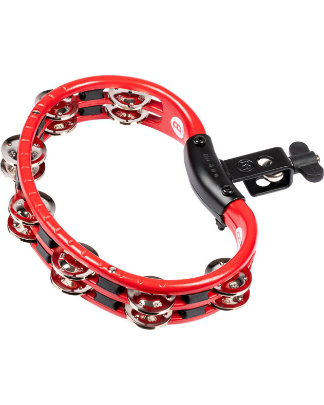 Meinl Percussion TMT2R Traditional Mountable ABS Series Molded ABS Tambourine - Red/Nickel-Plated Jingles