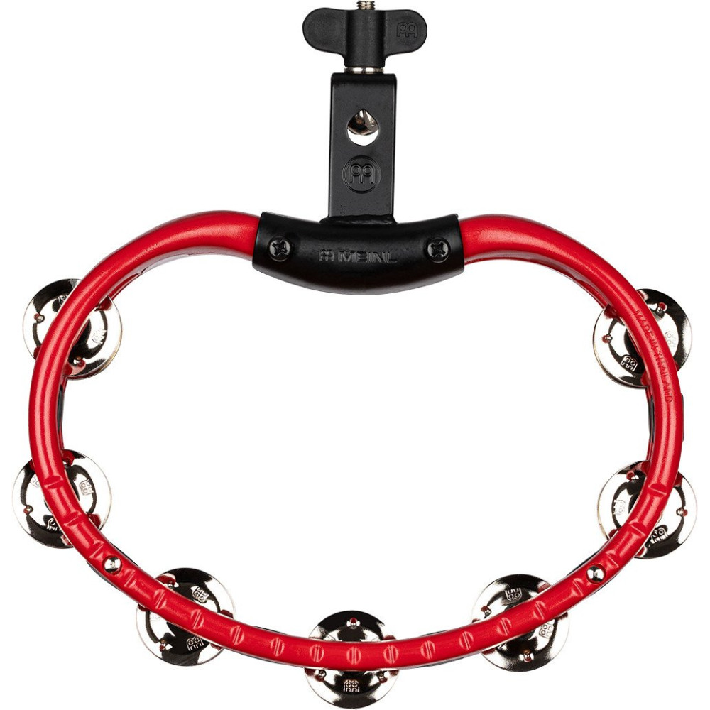 Meinl Percussion TMT2R Traditional Mountable ABS Series Molded ABS Tambourine - Red/Nickel-Plated Jingles
