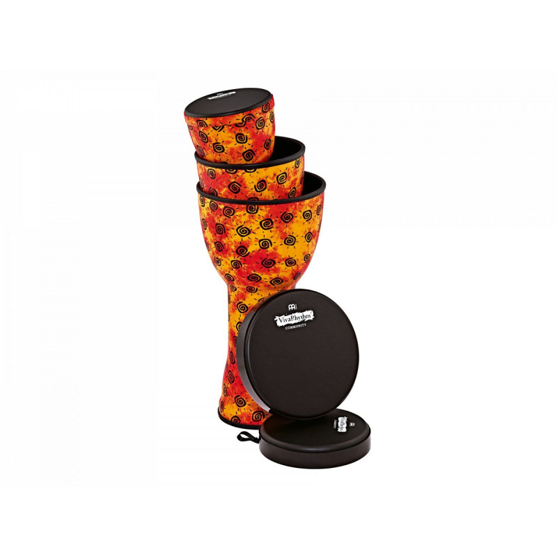 Meinl Percussion VR-SDJSET-NH MEINL Drum Circle Djembes Series Pop Off Djembe Set - 3 pcs