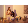 Meinl Sonic Energy CSBCSETCHA Color-Frosted Crystal Singing Bowl Chakra Set 7 pcs - B4/A4/G4/F4/E4/D4/C4/440 Hz
