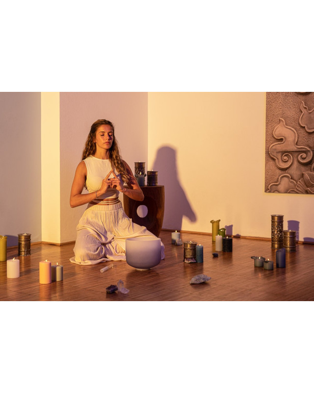 Meinl Sonic Energy CSBCSETCHA Color-Frosted Crystal Singing Bowl Chakra Set 7 pcs - B4/A4/G4/F4/E4/D4/C4/440 Hz