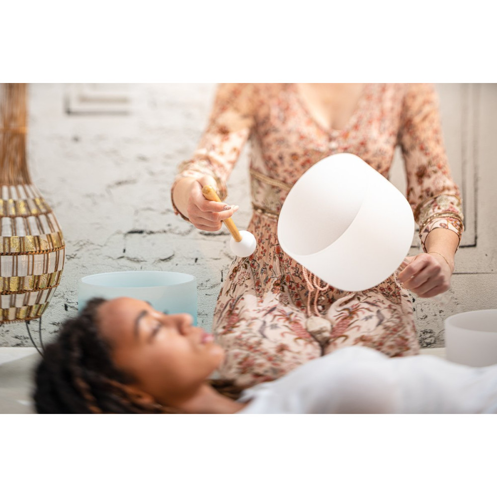 Meinl Sonic Energy CSBH8B White-frosted Crystal Singing Bowl with Handle 10