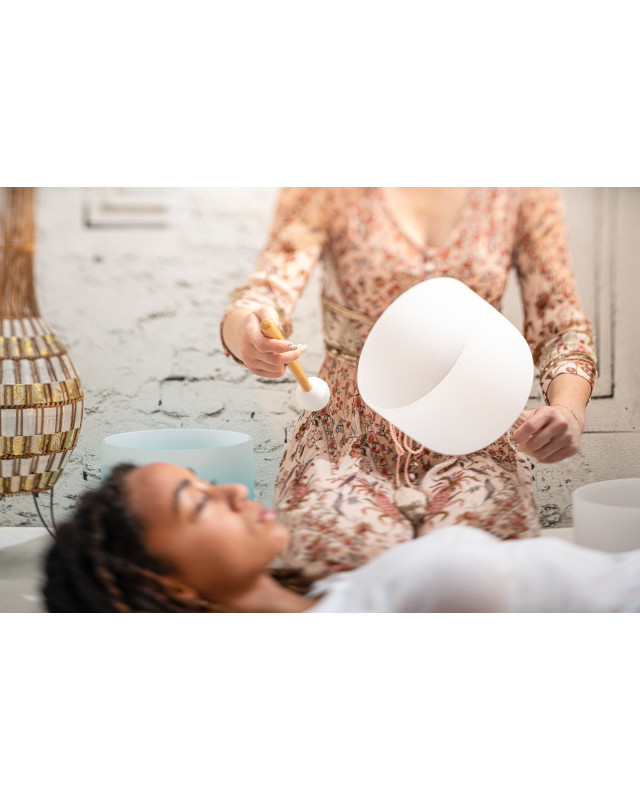 Meinl Sonic Energy CSBH8B White-frosted Crystal Singing Bowl with Handle 10