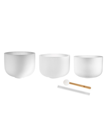 Meinl Sonic Energy CSBMSETCEG 3-piece Crystal Singing Bowl Set, C3 / E3 / G3, 440 Hz