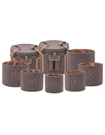 Meinl Sonic Energy CSBPSSET3 Crystal Singing Bowl Travel Bag Set - Brown