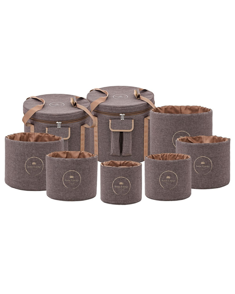 Meinl Sonic Energy CSBPSSET3 Crystal Singing Bowl Travel Bag Set - Brown