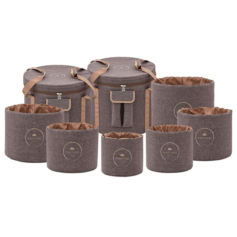 Meinl Sonic Energy CSBPSSET3 Crystal Singing Bowl Travel Bag Set - Brown