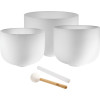 Meinl Sonic Energy CSBSETAFD White-Frosted Crystal Singing Bowls Set 3 pcs - A4/F4/D4/432 Hz